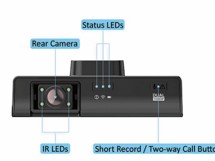 FleetFlix AI+ Pro Dual Dash Camera | 4G LTE | 1080P/1080P | Includes 128GB SD