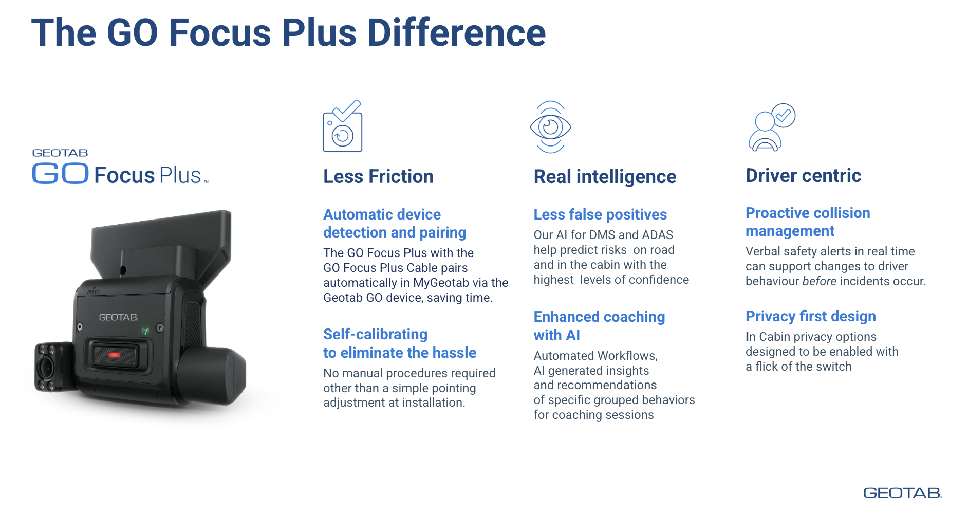 Geotab GO Focus Plus AI Dual Dash Camera – Fleet Hoster