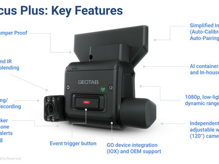 Geotab GO Focus Plus AI Dual Dash Camera