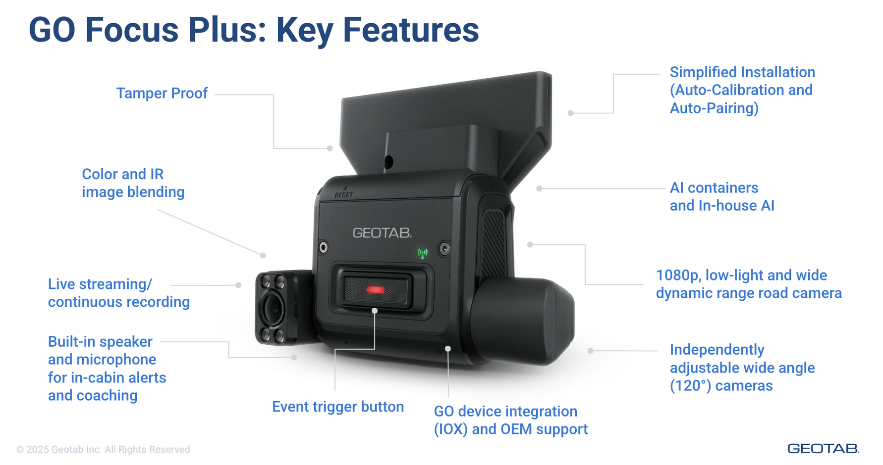 Geotab GO Focus Plus AI Dual Dash Camera – Fleet Hoster