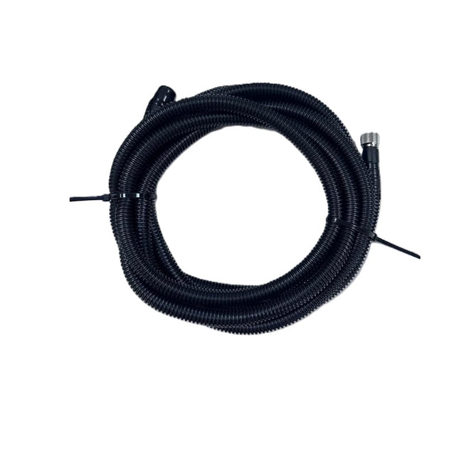 10' 6p mini-din Male Threaded to 6p mini-din Female Threaded braided Stainless Steel Camera Cable