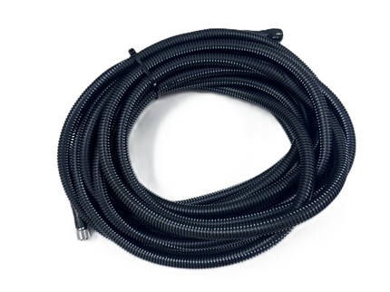 25' 6p mini-din Male Threaded to 6p mini-din Female Threaded braided Stainless Steel Camera Cable